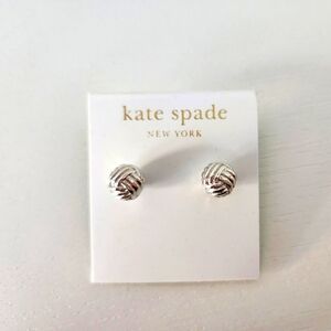 Kate Spade Silver Knotted Rope Stud Earrings